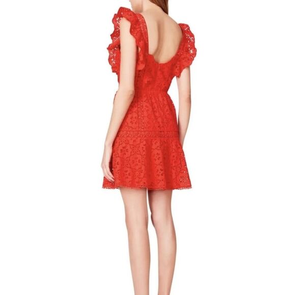 Betsey Johnson Red Eyelet Dress Sz 10 - Picture 3 of 11